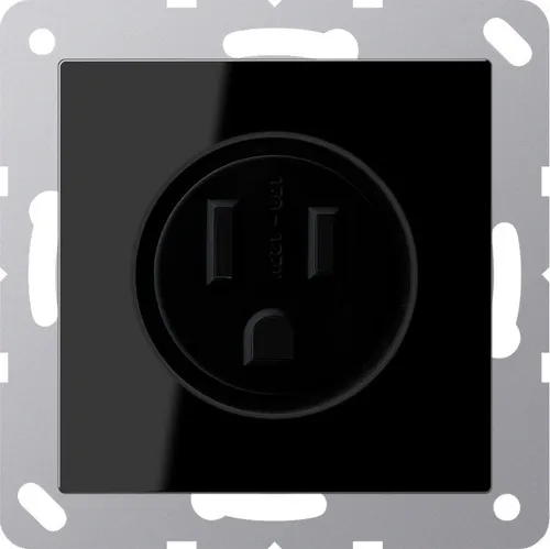 Jung A521-15SW Steckdose US-Norm NEMA, schwarz in schwarz von Jung Steckdose Steckdosen Abdeckung