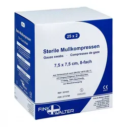 Mullkompressen 7,5x7,5 cm steril 8fach