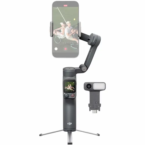DJI Osmo Mobile 8P Gimbal mit Advanced Tracking - Vielseitiger Gimbal für Smartphone-Videos, mit 3D 360°-Drehung und ActiveTrack 8.0. Ideal für kreative Aufnahmen und stabilisierte Videos, leicht im Handling und mit praktischer Powerbank-Funktion.