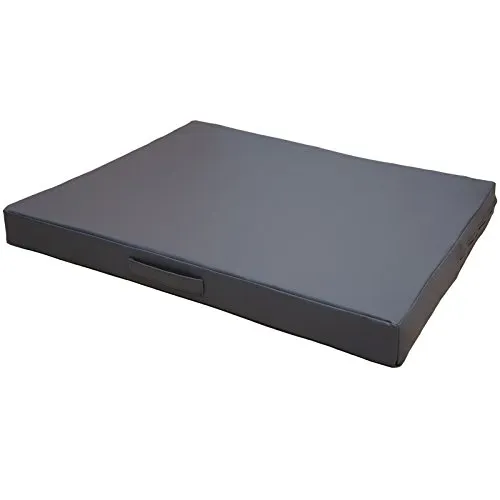 CopcoPet Hundematte Jumbo Grau 110 x 80 x 8 cm – Robustes Kunstleder – Waschbar, abwaschbar, rutschfest & pflegeleicht – Für mittelgroße Hunde, Wohnung, Garten, Transportbox, Camping – Extra dick