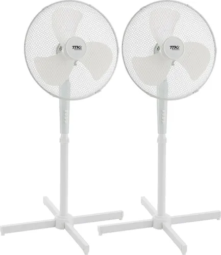 BURI Leiser Standventilator 57 dB | Höhenverstellbar 105-122 cm | 3 Stufen | 80° Oszillation | Ø 40 cm | 40W - Der BURI Standventilator bietet leise Kühlung mit nur 57 dB – perfekt für Schlafzimmer und Büro. Höhenverstellbar und mit 3 Geschwindigkeitsstufen sorgt er für individuellen Komfort. Genießen Sie angenehme Frische an heißen Tagen!