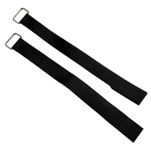 2er-Pack Heavy-Duty-Metallschnalle Klettverschluss Kabelbinder wiederverwendbare Gurte, schwarz