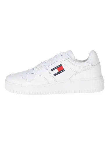 Tommy Hilfiger Leder-Sneakers in Weiß, Größe 41 für Herren - Hochwertige Herrensneakers aus Leder von Tommy Hilfiger in klassischem Weiß. Mit rutschhemmender Laufsohle und herausnehmbarer Decksohle für optimalen Komfort.