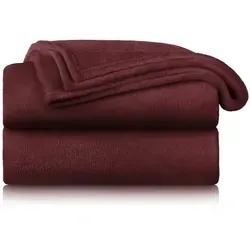 Blumtal Fleecedecke 220 x 240 cm dunkelrot - Bettdecken – extra flauschige Sofadecke für ultimativen Kuschelfaktor, ideal für gemütliche Abende und optimale Wärme an kühlen Tagen.