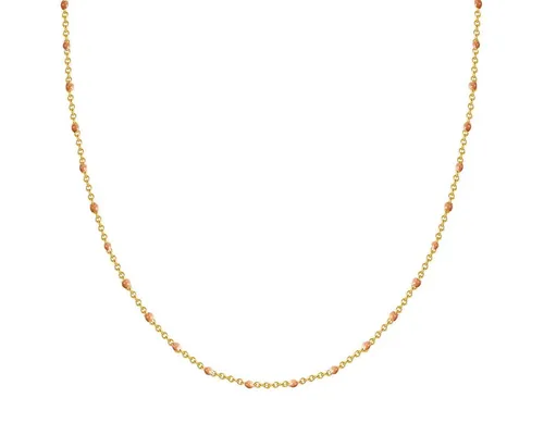 Glanzstücke München Damen Kette aus 925/- Sterling Silber/Emaille - Ketten für Damen: Stilvolle 40 cm lange Ankerkette aus gelbvergoldetem Sterlingsilber mit emaillierten Kugeln in Orange – ideal für jeden Anlass und als Geschenk in einer eleganten Schmuckbox.