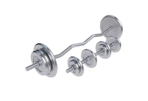 GORILLA SPORTS Hantel-Set SZ Curlstange 120cm in silber von Gorilla Sports