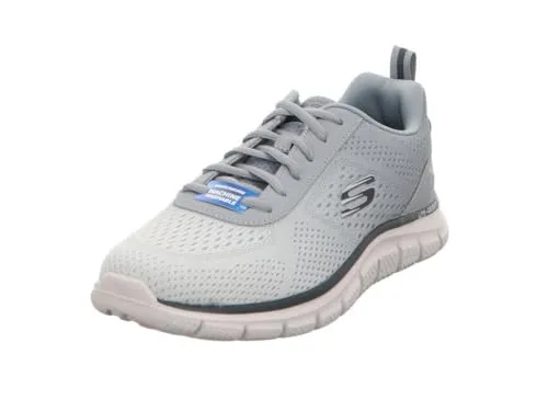 Skechers Herren Track Ripkent Training Shoes - Herren-Outdoor-Fitnessschuhe aus hellgrauem Mesh-Synthetikmaterial, ideal für Komfort und Atmungsaktivität beim Training.