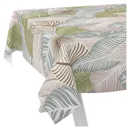 ANRO Tischdecke Wachstuch abwaschbar Blätter Tischwäsche (Einzelstück 1-tlg), wasserabweisend pflegeleicht Extraordinär Grün 240x140cm grün eckig | 140 cm x 240 cm