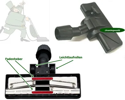 Staubsaugerdüse, 2 Gleitrollen für Teppich & Hartböden für Rowenta Staubsauger