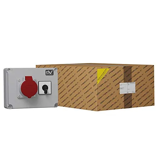 Wanddose WDD 1x16A Stromverteiler mit Nockenschalter - Sonstige Kabel & Adapter – Robuster Stromverteiler WDD 1x16A von Doktorvolt® mit IP44 Schutzklasse, ideal für Baustellen und Industrieanwendungen, sicher und anschlussfertig.