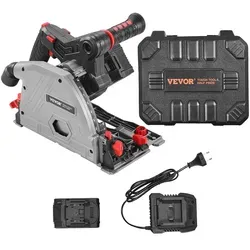 VEVOR Akku-Tauchsäge 5-1/2 Zoll - Akku-Tauchsäge mit 20-V-Antrieb, max. Schnitttiefe von 52 mm, ideal für präzise Schnitte in Holz, flexibel und kabellos für optimale Handhabung.