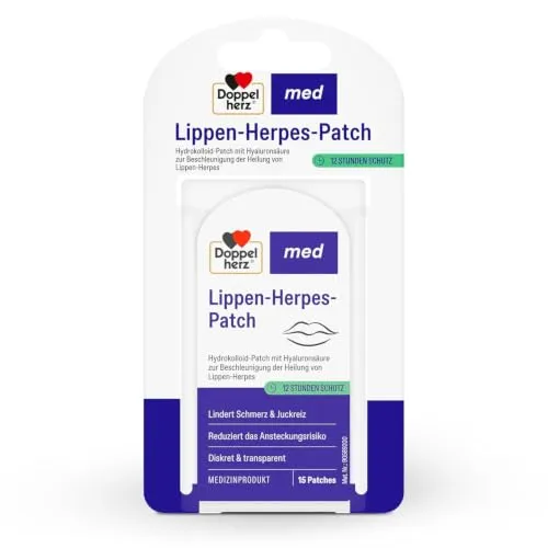 Doppelherz med Lippen-Herpes-Patch | Mit Hyaluronsäure zur Beschleunigung der Heilung - 15 Stück