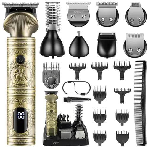 VGR 106 7-in-1Bartschneider für Männer,professionelle Herren-Bartpflege-Set | Elektrische Rasierer,Schnurlose Haarschneidemaschine,Trimmer für Gesicht,Körper,Nase,Schnurrbart,Bälle,Geschenke für Männer