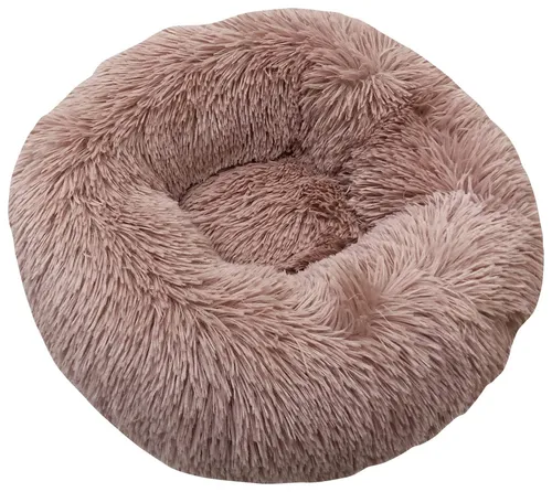 Nobby 61820 Kuschelbett Donut Classic ESLA Altrosa - Hundebett aus Mikrofaser Longplüsch, gefüllt mit Watte und mit Anti-Rutsch-Noppen, waschbar bis 30°C – ideal für gemütliche Ruheplätze.