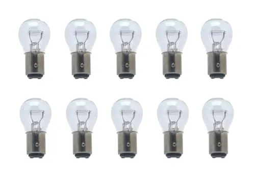 Streetparts24 10x Rücklicht Birne BAY15D 12V 21/5W E-Geprüft Klar passend für Roller, Mofa, Moped, Scooter, Motorroller – 10 Stück