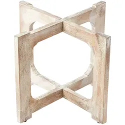 Klapptisch Untergestell Klappbar Cadiz Weiß 60cm - Handgefertigtes Klapptisch-Untergestell aus massivem Holz im orientalischen Stil. Ideal für Tabletts, stabil und dekorativ mit traditionellem 'Moucharabia'-Muster. Größe: HxB 47x57cm, Farbe: Shabby Weiß.