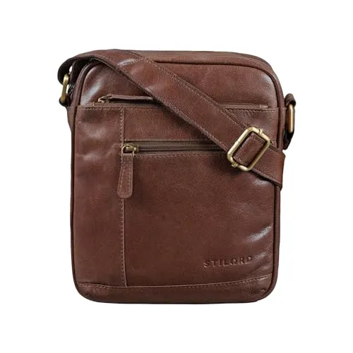STILORD 'Diego' Vintage Herrentasche aus Leder - Herren-Schultertasche aus echtem Rindsleder mit viel Stauraum für 9.7 Zoll iPads und DIN A5 Dokumente, ideal für den stilbewussten Mann.