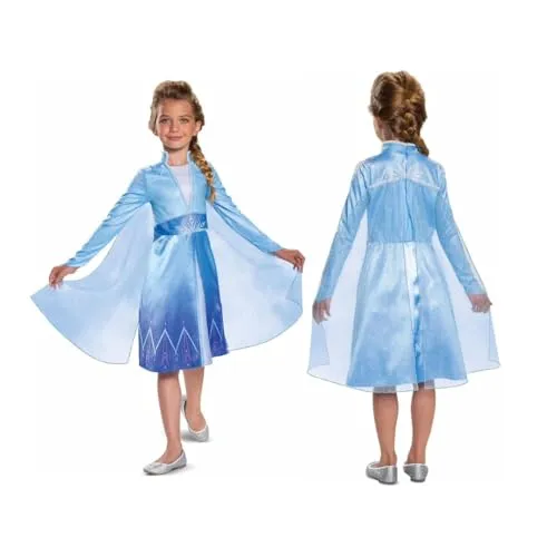 Disguise Classic Costume - Elsa Traveling Dress - Kostüm für Kinder, 104 cm, ideal für Fasching und Karneval, inspiriert von Elsa aus Frozen für magische Momente.