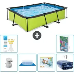 Rechteckiges Limettengrünes Schwimmbad-Set 300 x 200 x 65 cm