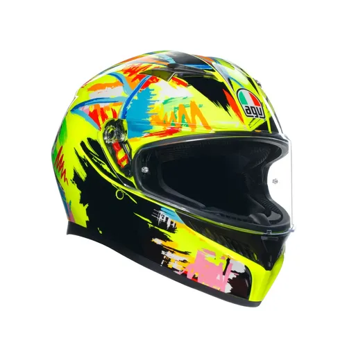 AGV K3 Rossi Winter Test 2019 Integralhelm - Gelb/Schwarz/Blau, XL (61) - Motorradhelm mit hochwertiger Sicherheit und stylischem Design, ideal für Rennsportfans und Motorradliebhaber.