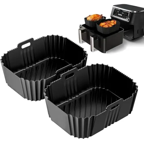 Packungen Silikonform Air Fryer für Ninja Double Stack XL Fritteuse ohne Öl SL400EU, wiederverwendbare Air Fryer-Form, Zubehör Air Fryer für Ninja Foodi AF400EU AF300EU Double Stack SL400EU 9,5 l 2