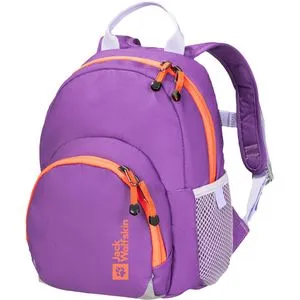 Jack-Wolfskin Kinderrucksack Buttercup, lila/orange, 4,5L - Transport für Kinder ab 2 Jahren, mit Snuggle-Up-Tragesystem für optimale Lastenverteilung und reflektierenden Elementen für hohe Sichtbarkeit.
