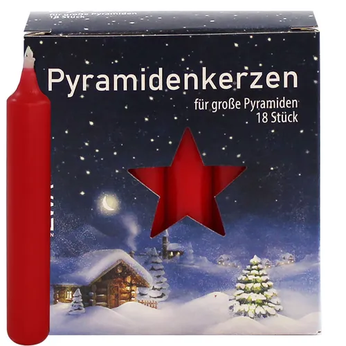 6er Pack Ebersbacher Pyramidenkerzen groß, Rot (Ø x H) 17 x 105 mm 108 Stück