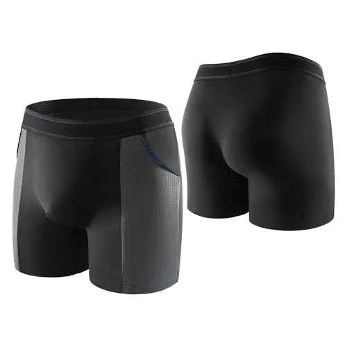 Carer 2er-Pack Inkontinenz-Boxershorts für Herren aus Bambus mit 100 ml | Saugfähigkeit Waschbare Inkontinenz Pants Männer leicht atmungsaktiv bei leichter bis mittlerer Blasenschwäche Schwarz