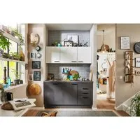 pino Küchenzeile 160 cm Grafit Anschlag,inks