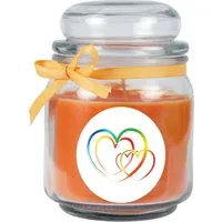 HS Candle Duftkerze & Bonbon Glas Herzen Orange Honigmelone in orange von HS Candle