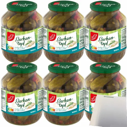 Gut&Günstig Gurkentopf knackig-würzig mit Silberzwiebel 6er Pack 6x850g ATG usy