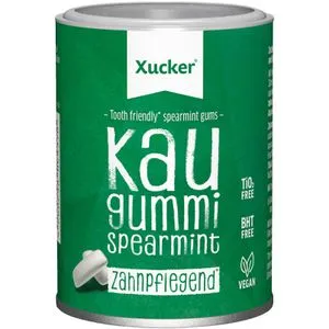 Xucker Kaugummis Spearmint ohne Titandioxid, Zahnpflegekaugummis, 100g, 70 Stück