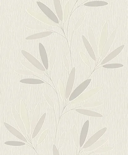 Rasch Tapeten Vliestapete (floral) Weiß Grau 10,05 m x 0,53 m Tapetenwechsel 808728