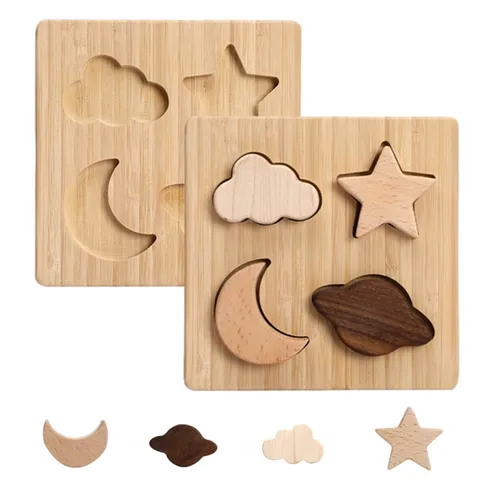 Montessori Holzpuzzle für Baby ab 1 Jahr Holz - Holz-Spielzeug Puzzle BPA-frei