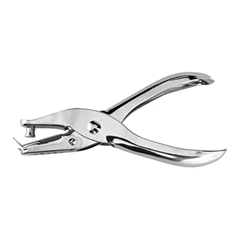 D.RECT 1140 Einzellochstanze | 6 mm Silber Locher | 1-fach Lochzange | Papierlocher | Bürolocher | Hochleistungslocher als Schreibtischzubehör idealer Lochstanzer für Ordner | 8 Blatt