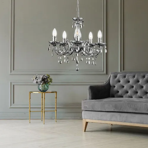 Eleganter Luster Kronleuchter Globo 63117-5 in silber von Globo