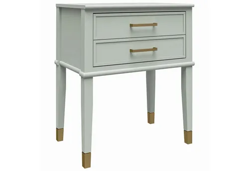 Mid.you Beistelltisch Westerleigh – Grüner Metalltisch mit Schublade