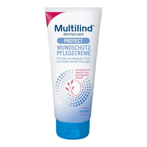 Multilind DermaCare Protect Wundschutz Pflegecreme - Medizinische Körperpflege für sanfte Wund- und Schutzpflege, ideal für sensible Haut mit 2-fach Schutzformel aus Haferöl und Zinkoxid, schützt zuverlässig vor Nässe und Wundwerden.