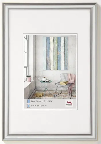Walther Bilderrahmen Kunststoffrahmen KP015S Trendstyle 10x15cm silber