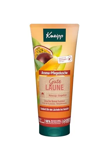 Kneipp Gute Laune Maracuja - Grapefruit Duschgel 200 ml - Für die Mama: Exotischer Duft mit natürlichen Ölen aus Maracuja und Grapefruit, der die Sinne belebt und das Hautgefühl verbessert.