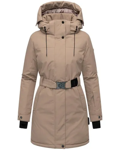 Navahoo Wintermantel Frostkuss 14 Warmer Damen Mantel mit abnehmbarer Kapuze und Taillengürtel