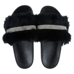 Damen Hausschuhe mit Fell » Damenschuhe mit Kunstfell » Badeschuhe » Sommer Badelatschen » Schlappen & Garten Schuhe » Pantoffeln mit Kunstpel...