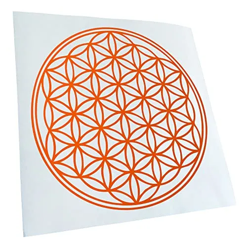 Kiwistar - Autoaufkleber - Orange - 10x10cm Blume des Lebens Baum Aufkleber für Auto, Laptop, Fahrrad, LKW, Motorrad mehrfarbig JDM Decal Racing