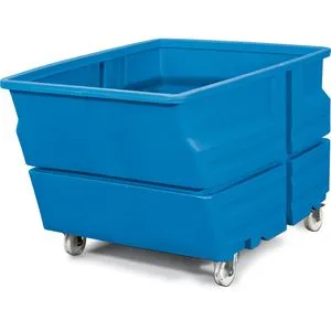 asecos Großbehälter 32037, 600 Liter, mit Rollen, blau, 124 x 90 x 83cm, aus Polyethylen
