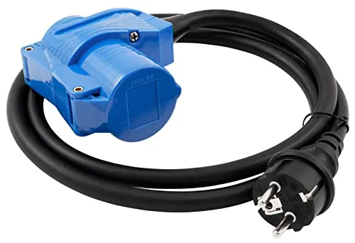 MC Power CEE-Adapter auf Schutzkontakt-Stecker | 1,5m H07RN-F 3G2,5 | 230V / 16A | IP44 | Stromkabel für Camping, Wohnwagen, Wohnmobil, Outdoor-Anwendungen
