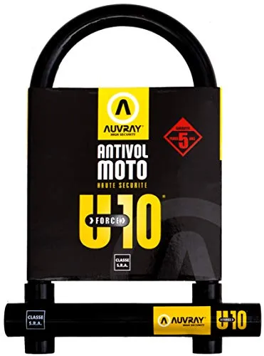 AUVRAY Diebstahldiebstahl U Force 10 120 X 230 UFD120230 - Motorradschloss aus gehärtetem Stahl, 18 mm Durchmesser für maximale Sicherheit gegen Diebstahl.