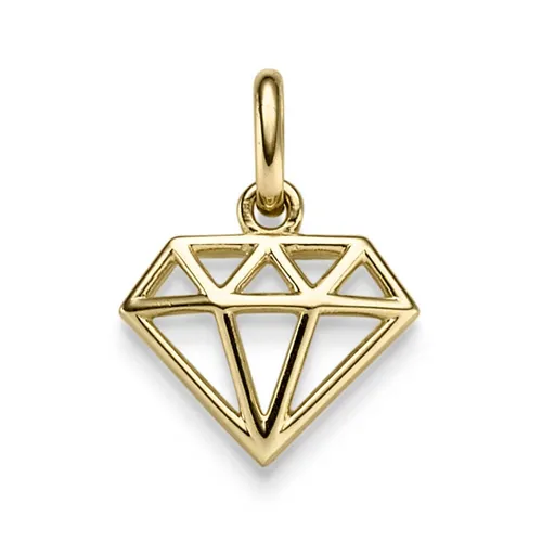 Anhänger Diamant Brillant Silhouette 14x20mm aus 585 Gelbgold - Eleganter Anhänger aus 14 Karat Gelbgold mit einem funkelnden Diamanten im Brillantschliff. Perfekt für besondere Anlässe und als stilvolles Accessoire.