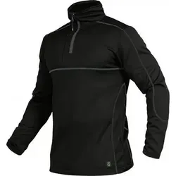 Langarmshirt-Flex-Line Schwarz/Grau, Größe L - Arbeits- & Schutzkleidung, ergonomische Passform mit Stehkragen und kurzem Reißverschluss für optimalen Tragekomfort und Funktionalität.