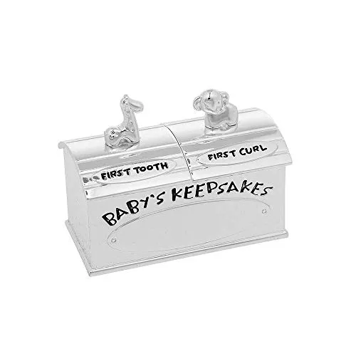 Aufbewahrungsbox für erste Zähne und Locken, versilbert, Elefant, Giraffe