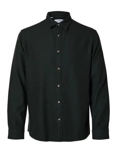 SELECTED HOMME SLHREGNOAH BRUSHED TWIST SHIRT LS NOOS Herren Langarmhemd - Modisches Herren-Freizeithemd aus 100% Baumwolle mit twisted Detail. Perfekt für lässige Looks und angenehmen Tragekomfort dank des luftigen Webstoffs.
